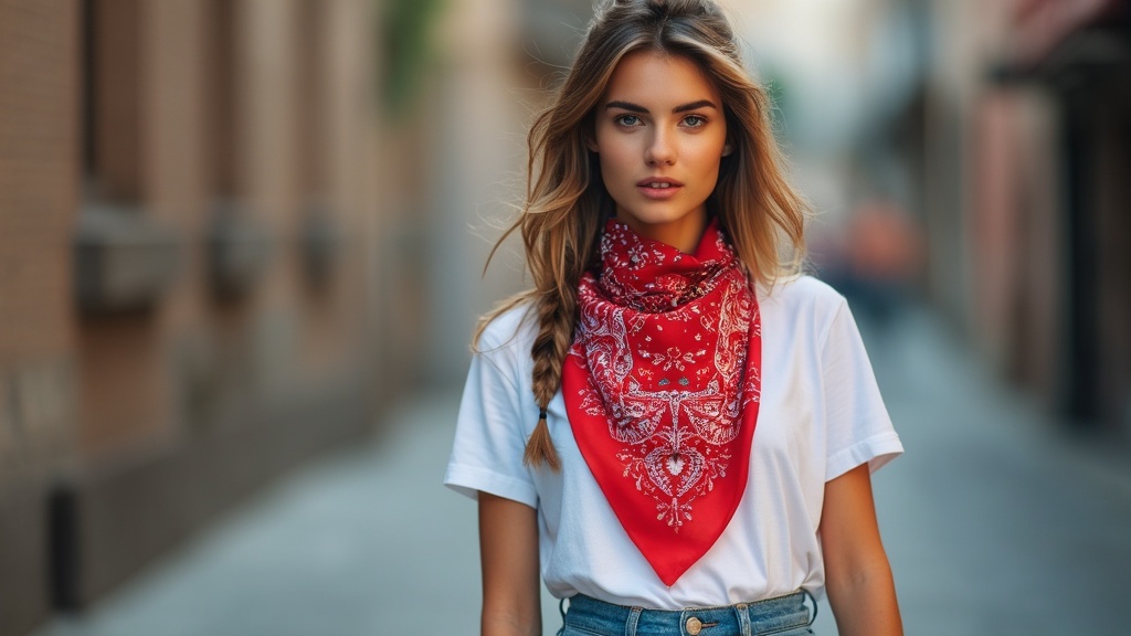 Bandana as neck scarf