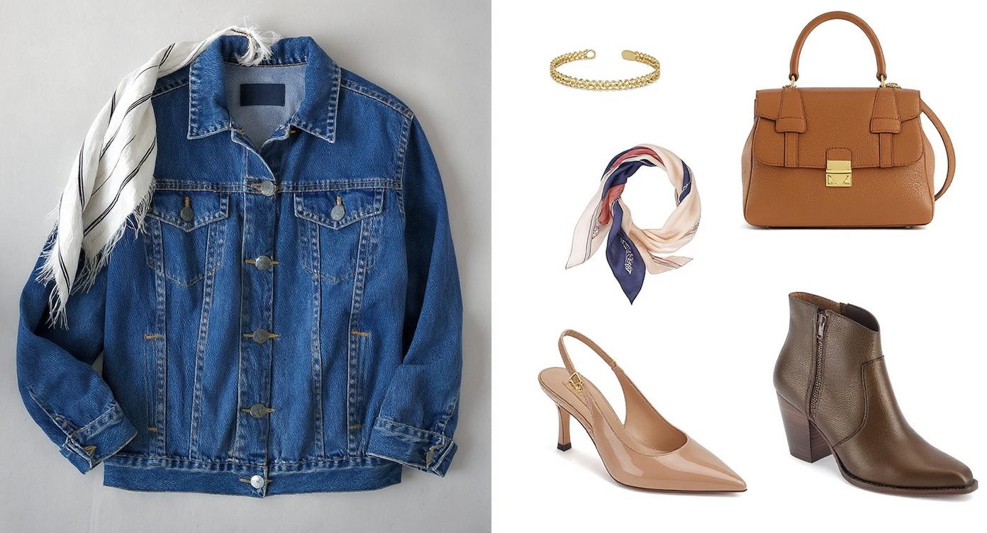 Denim jacket accessories styling