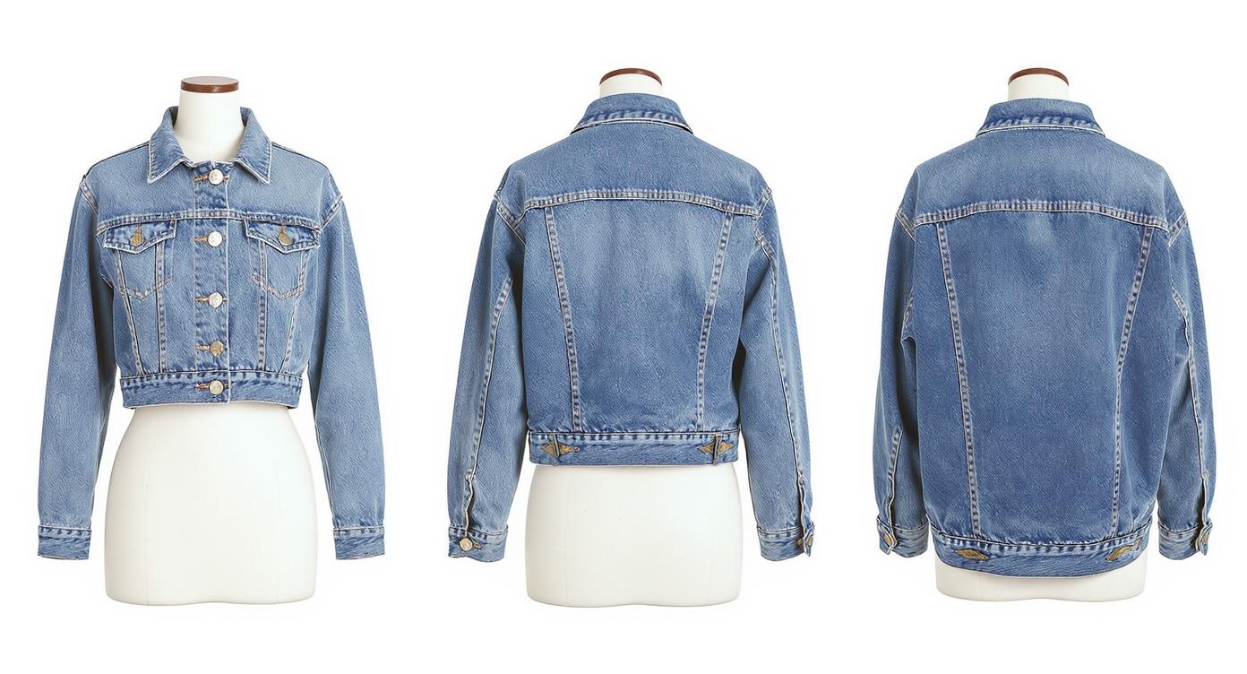Different denim jacket fits and silhouettes