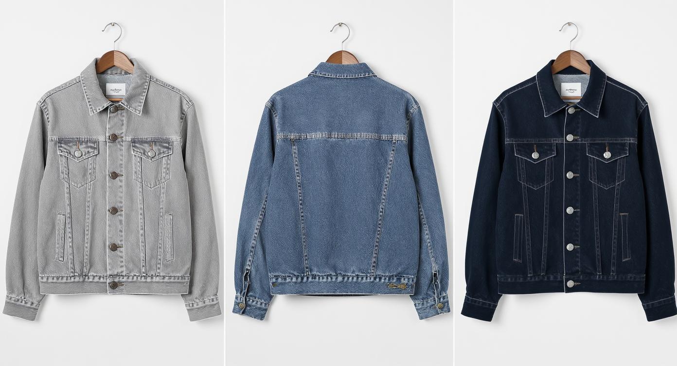 Jean jacket with different washes demonstration