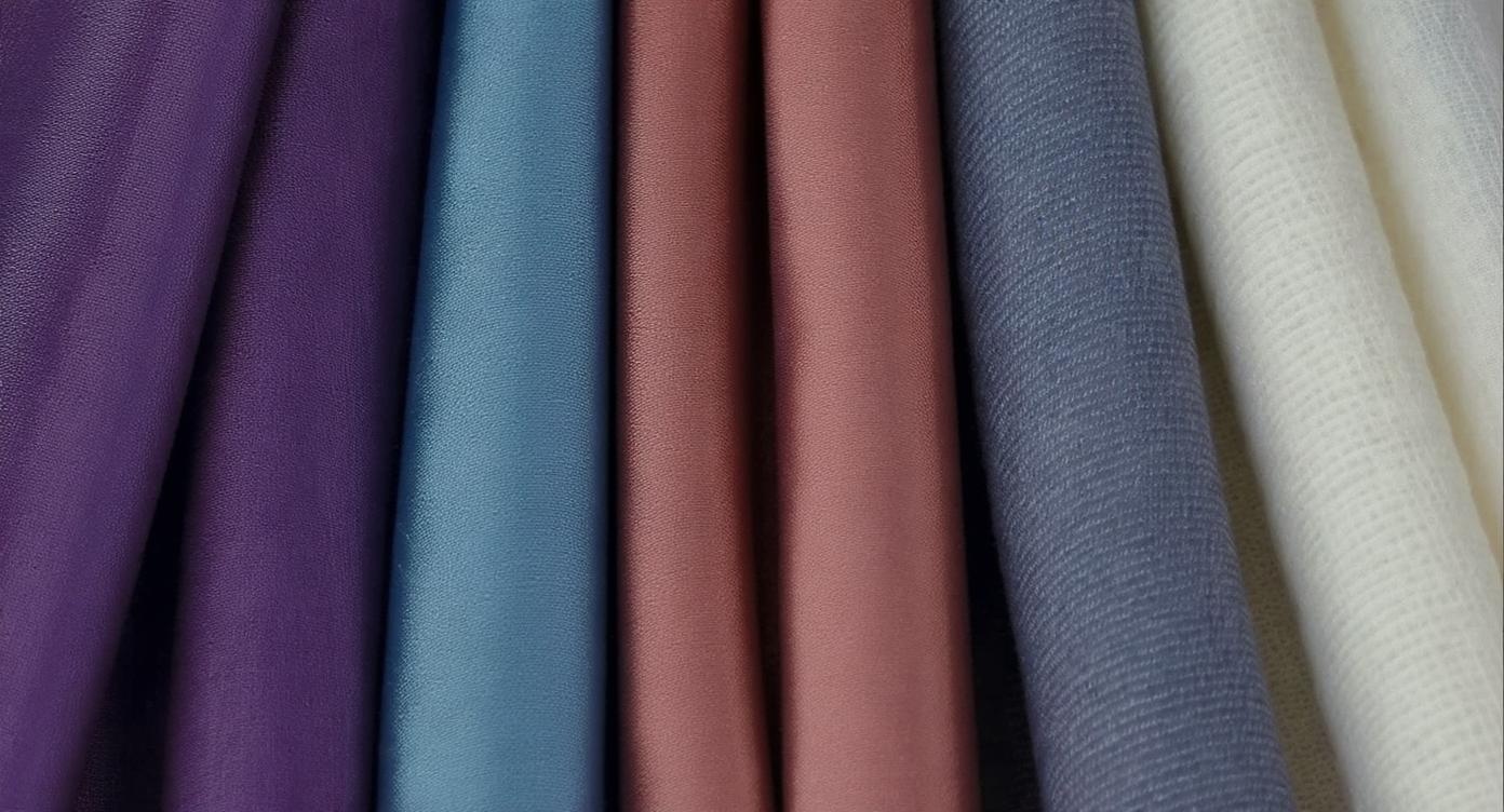 Different scarf fabrics texture comparison