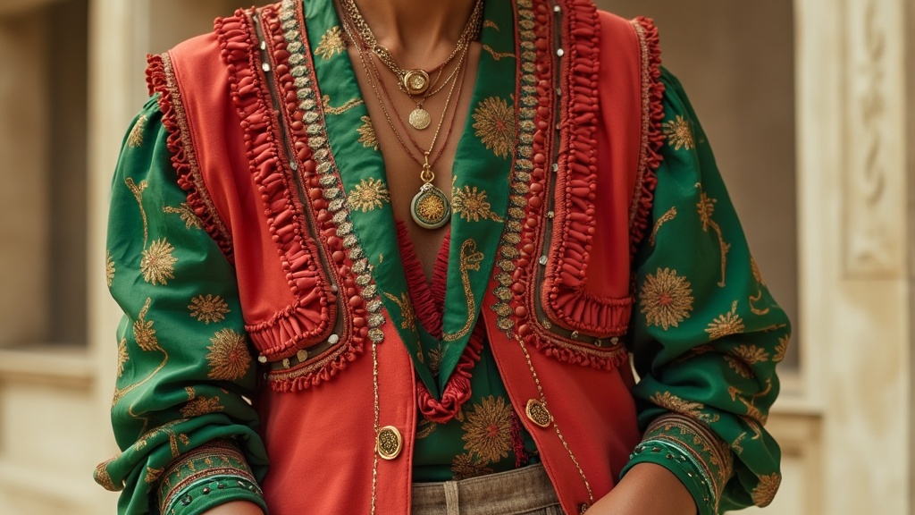 Vest with colorful styling
