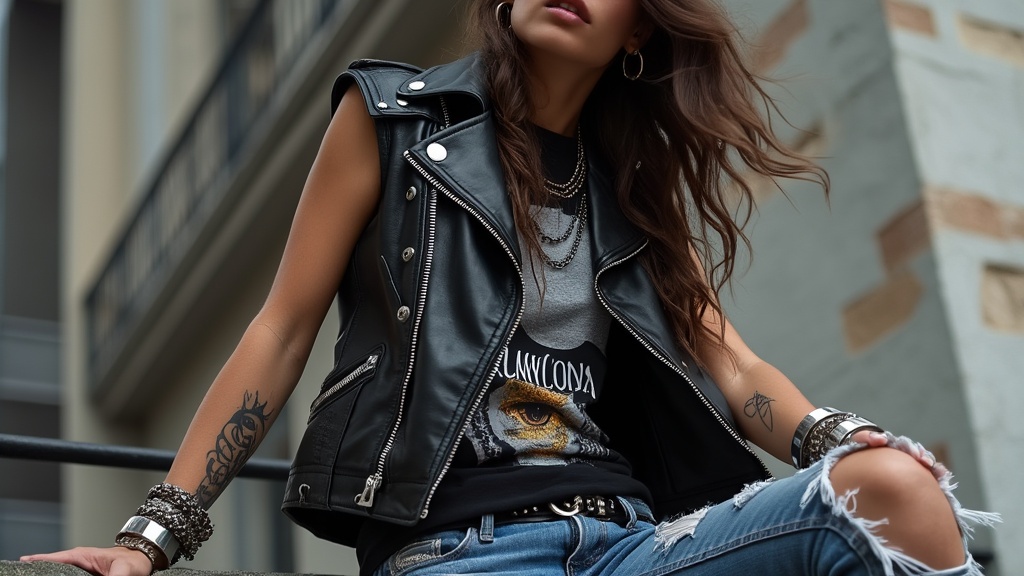 Leather vest styling