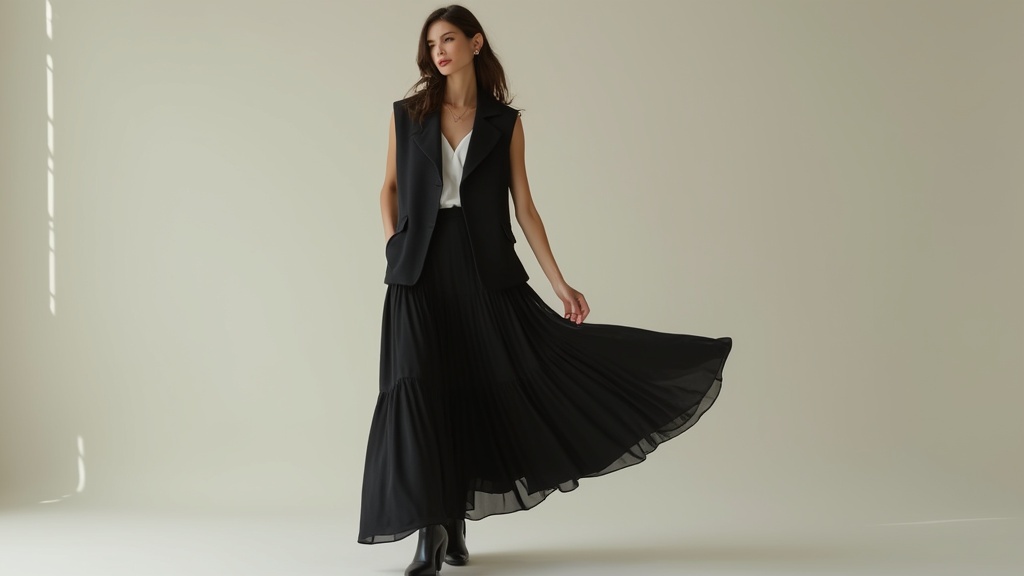 Vest with midi skirt