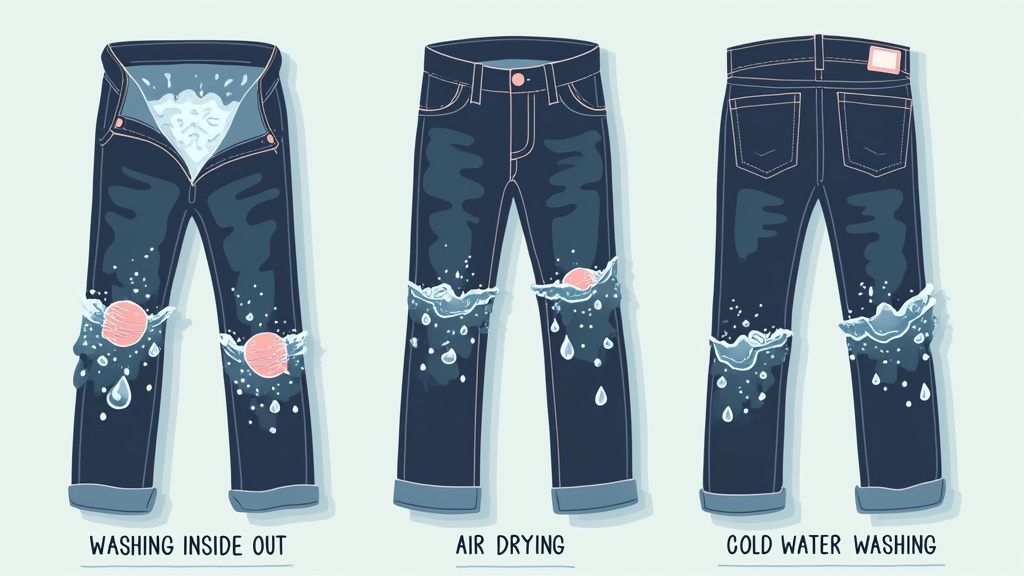 Black jeans care tips illustration