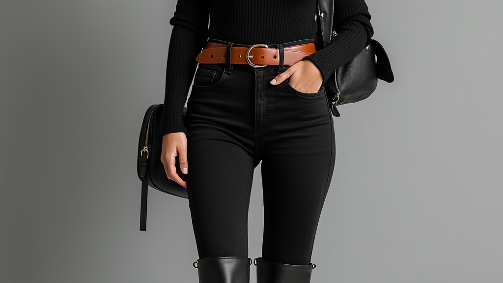Monochromatic black outfit