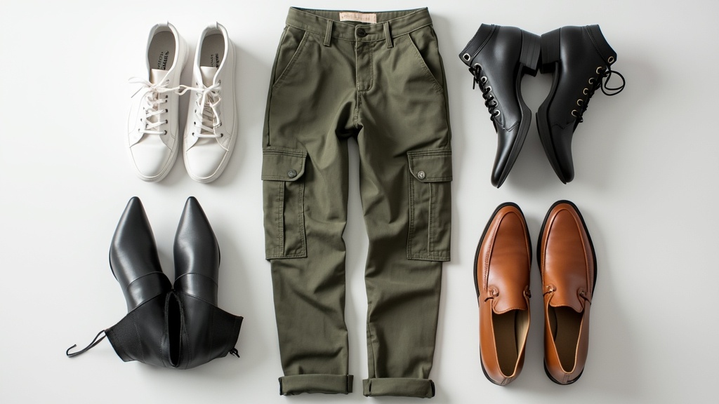 Different shoe options to pair with cargo pants