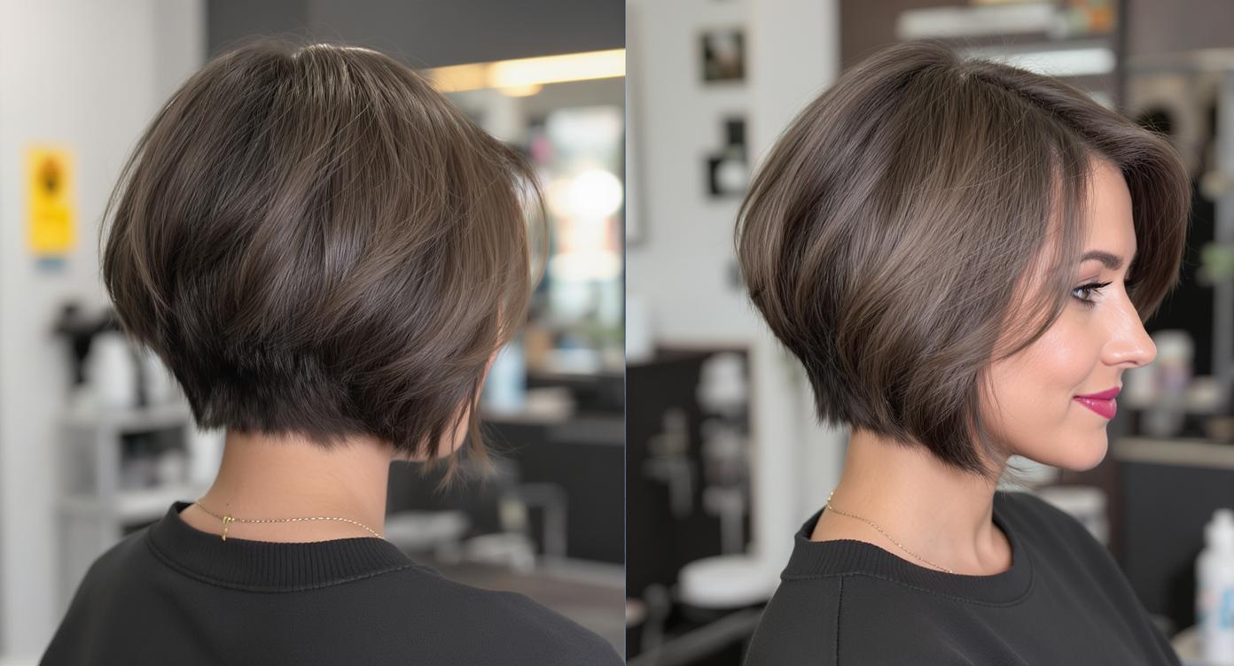 Modern bob haircut with textured layers showcasing current trends