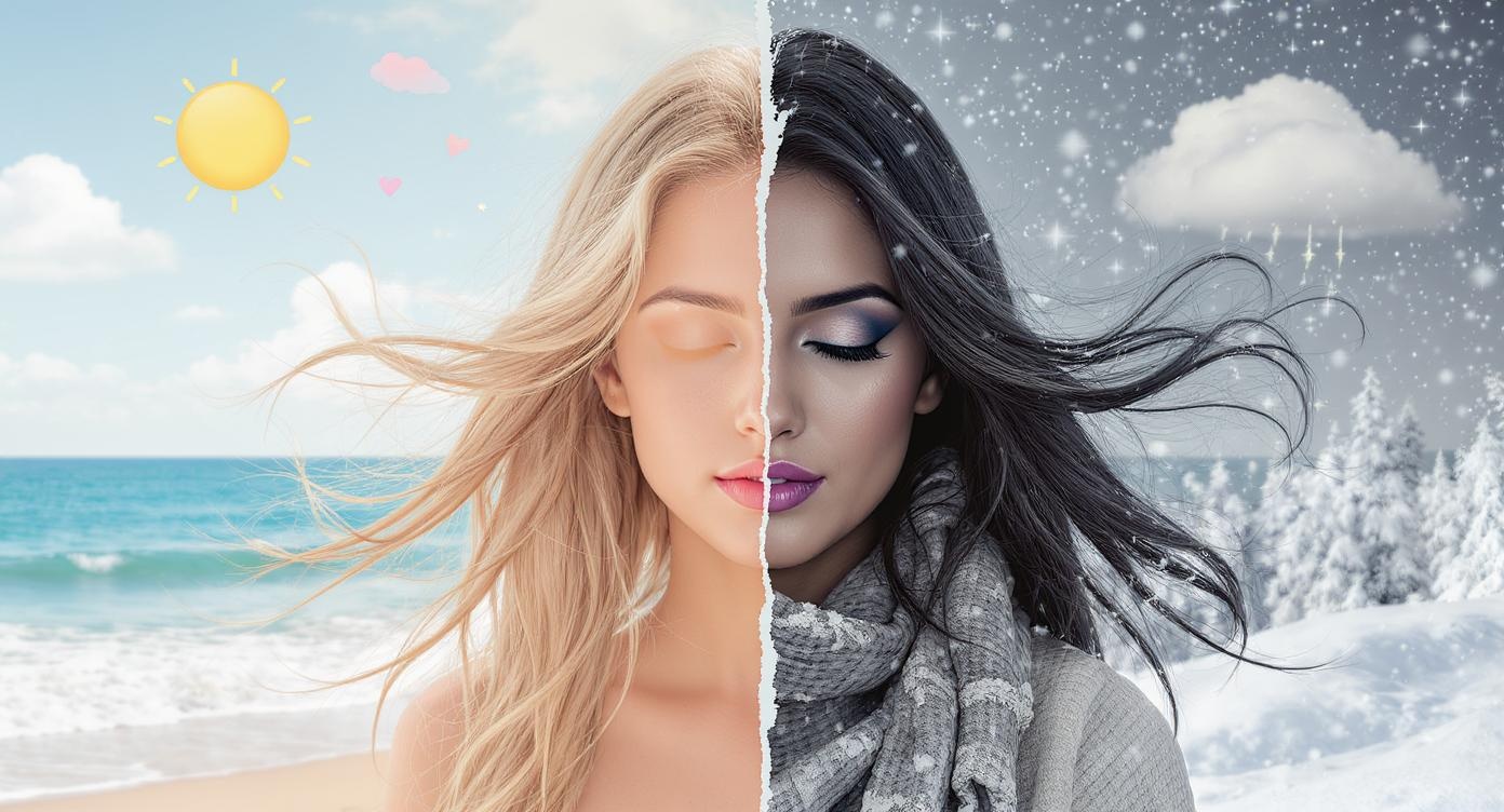 Hair styling adapted for different seasons with weather-appropriate techniques