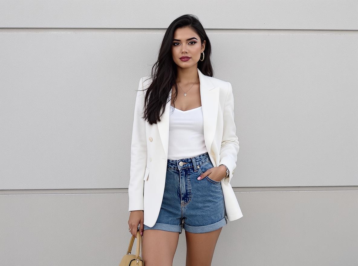 Jorts with blazer styling