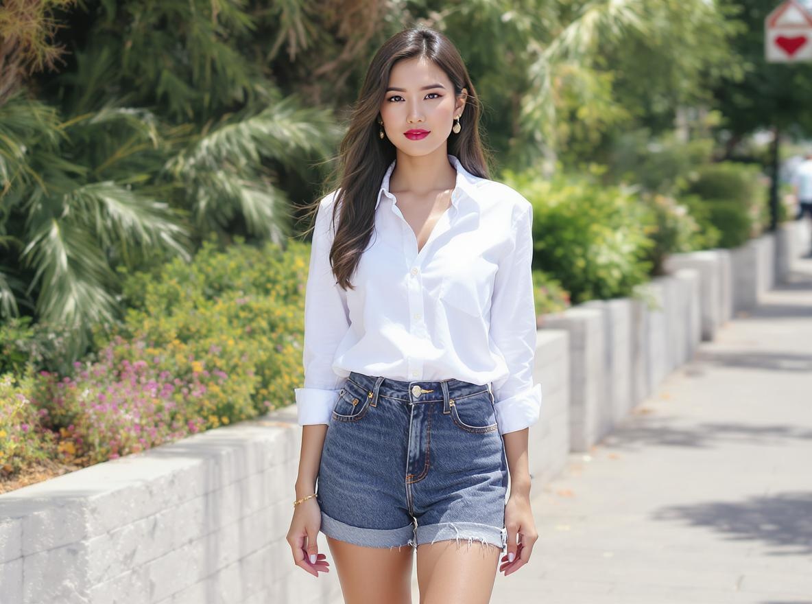 Button down shirt jorts