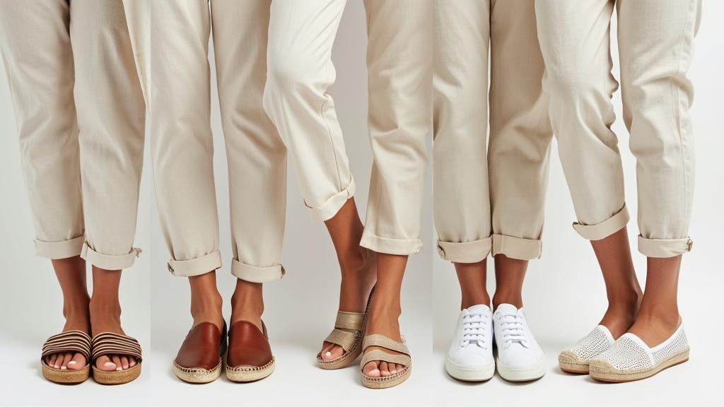 Footwear options for linen pants