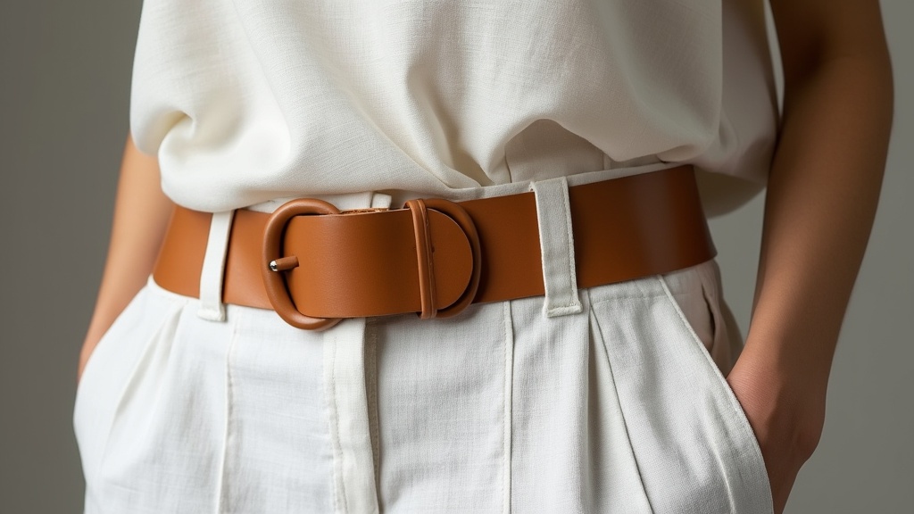 Linen pants with statement belt