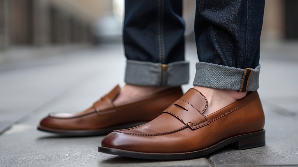 Men's loafers with straight-leg jeans