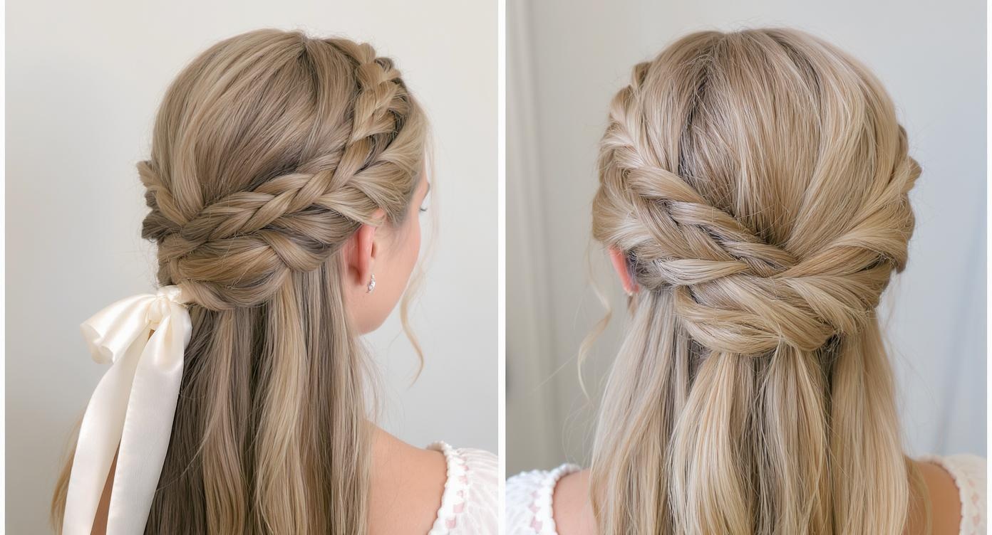 Crown braid long hair
