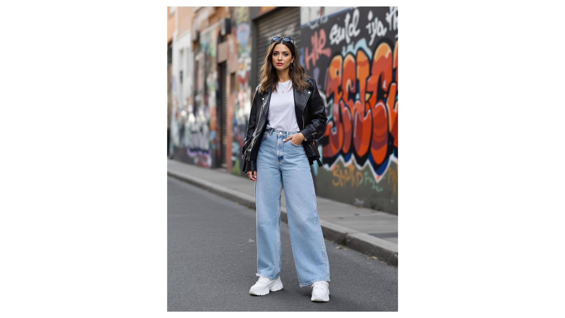 Street style with wide leg jeans